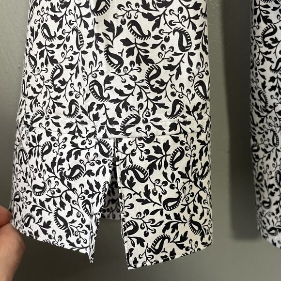 Croft & Barrow Button Up Shirt Plus Size 1X Black White Paisley Preppy Career - Picture 7 of 14